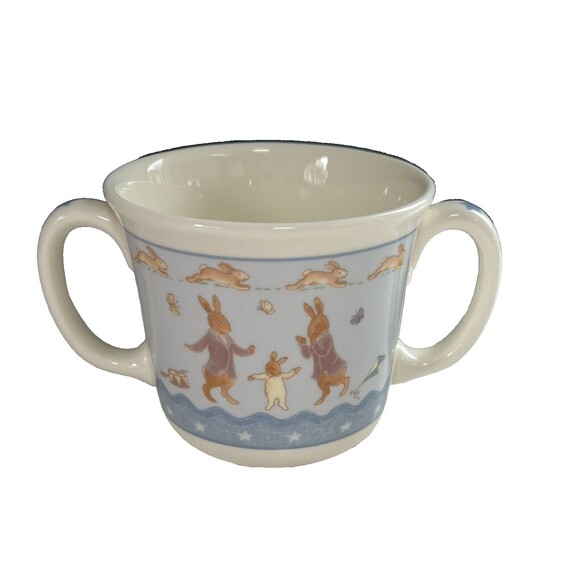 Vtg Royal Doulton Bunnykins Dbl Handled Cup Shining Stars 2004 Chip Resistant - Picture 1 of 8